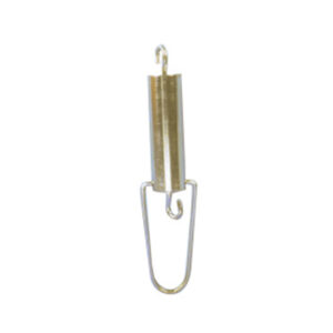 Brass bucket and cylinder set with suspension hooks for demonstrating Archimedes’ principle in physics lab experiments